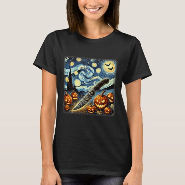 Night Knivar Chef Halloween T Shirt (Framsida)