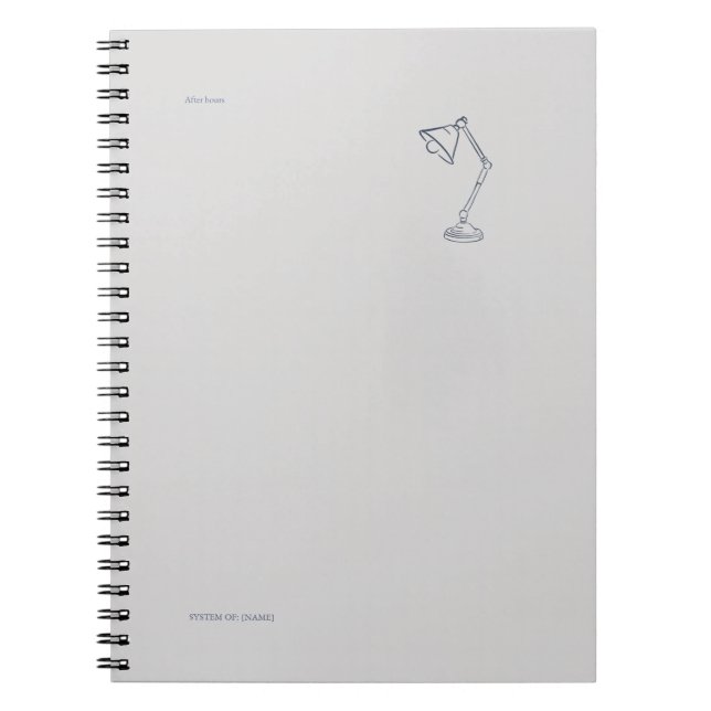 Night Lamp-Midnight Cartographer  Anteckningsbok (Framsidan)