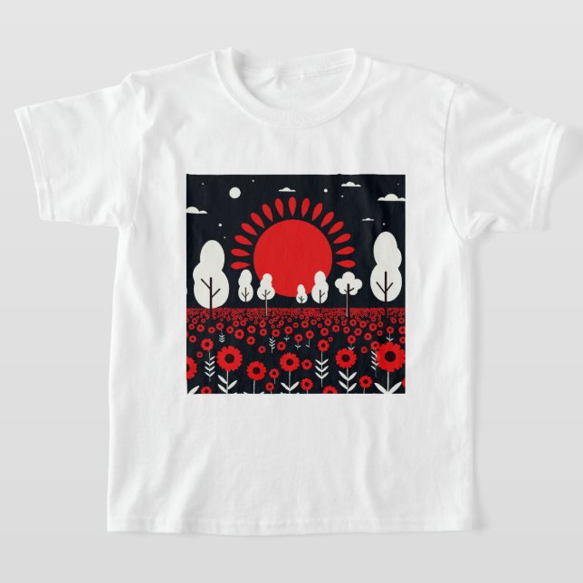 Night landscape with a field t shirt (Laydown)