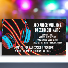 Night Ljus Dj Party Music Deejay DJs Disk Jockey Visitkort