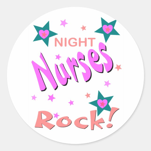 Night Nurses Sten Runt Klistermärke (Framsida)