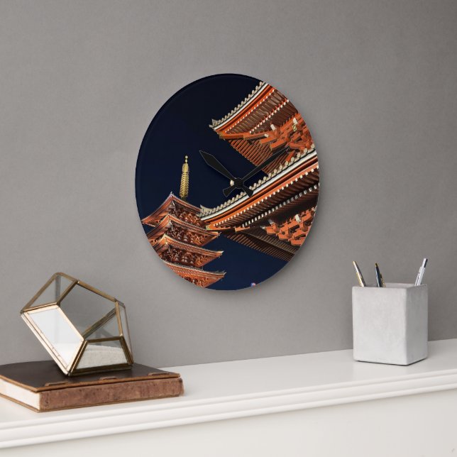 Night of Kaminarimon in Tokyo Japan Stor Klocka (Kontor)