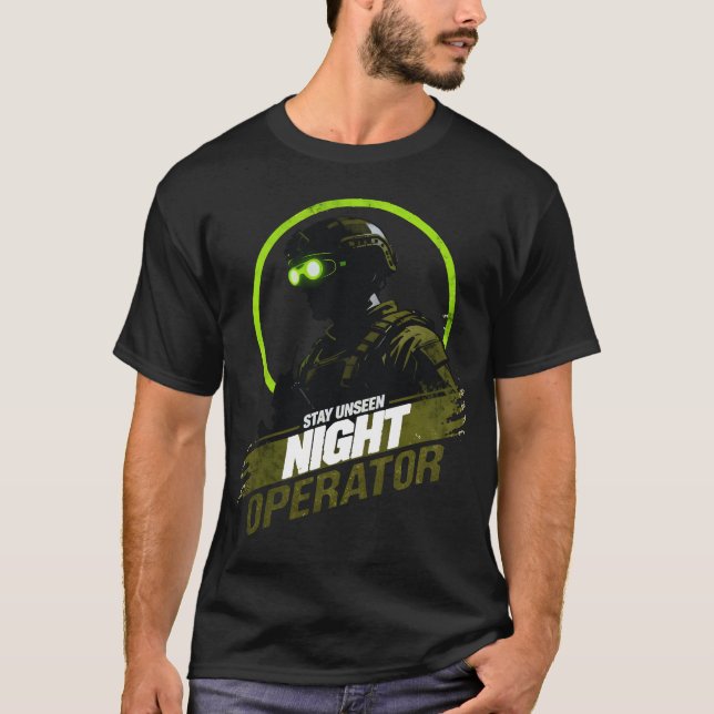 Night Operator Stay Unseen Tactical Vision T Shirt (Framsida)