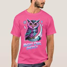 Night Owl Energy – Neon Uil Design T Shirt