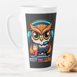 Night Owl Gamer Mascot Fun Gaming Illustration