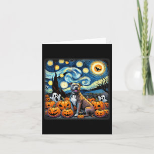 Night Pitbull Halloween Kort