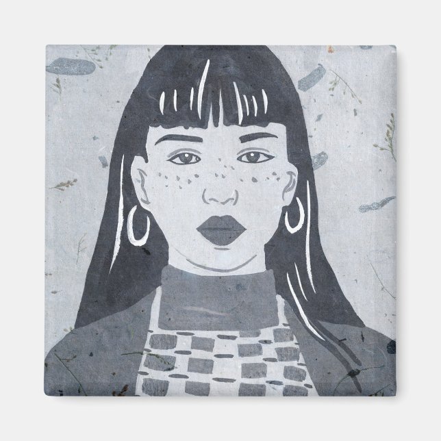 Night Porträtt Magnet (Framsidan)