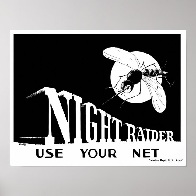Night Raider - WWII Malaria Poster (Framsidan)