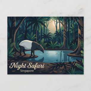 Night Safari, Mandai Singapore Vykort