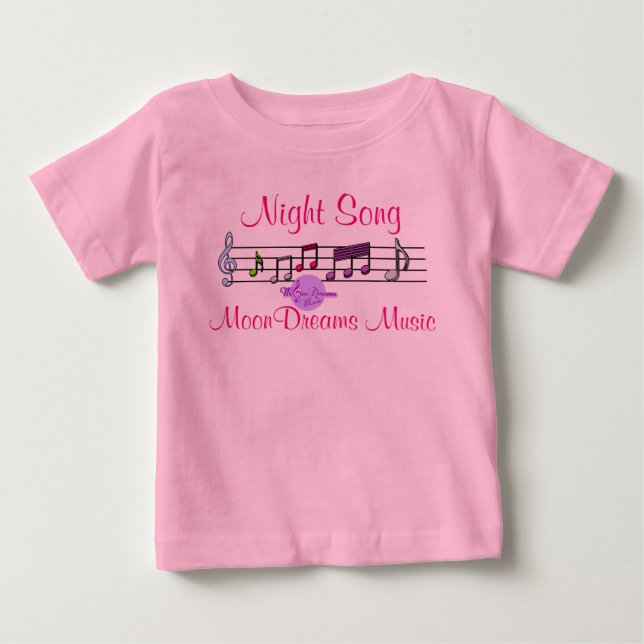 Night Sång Rosa Baby Tutu Bodykostym T Shirt (Framsida)