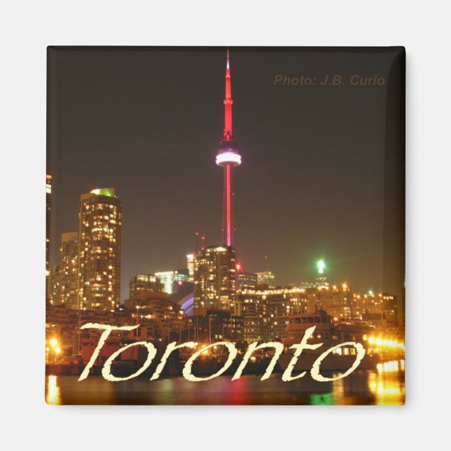 Night Scene Toronto Canada Souvenir Fridge Magnet (Framsidan)