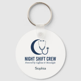 Night Shift Crew Nurse Stethoscope Moon Custom Nyckelring