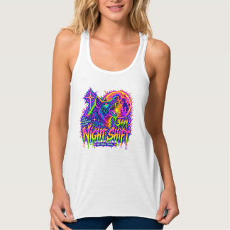 Night Shift Neon Wolf Women’s Tank Top Linne Med Racerback