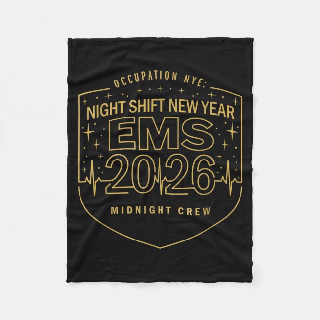 Night Shift New Year Ems 2026 Midnight Crew  Fleecefilt (Framsidan)
