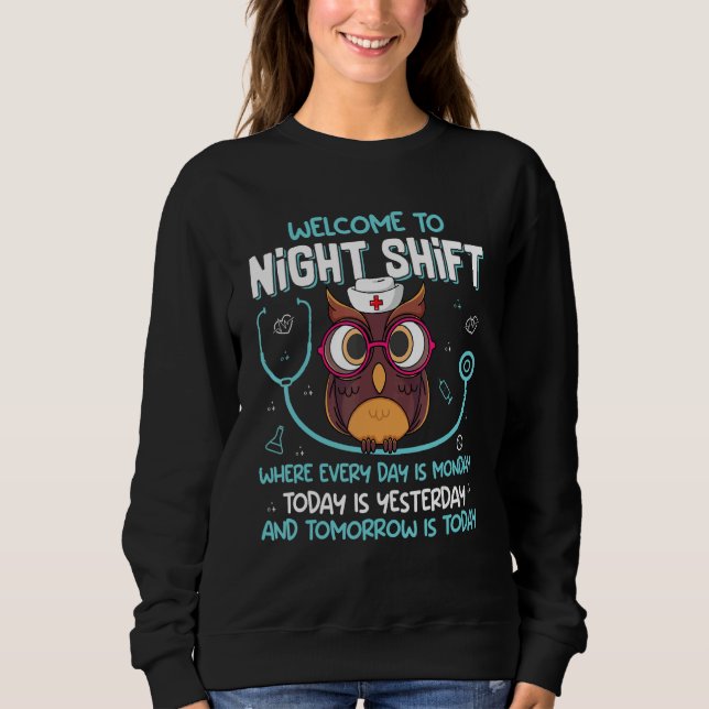 Night Shift Nurse Owls  Nursing RN LPN CNA Women 1 T Shirt (Framsida)