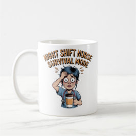 Night Shift Nurse Survival Mode Funny Nurse Coffee Kaffemugg