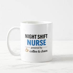 Night Shift Sjuksköterska Kaffe Kaos Citat Kaffemugg