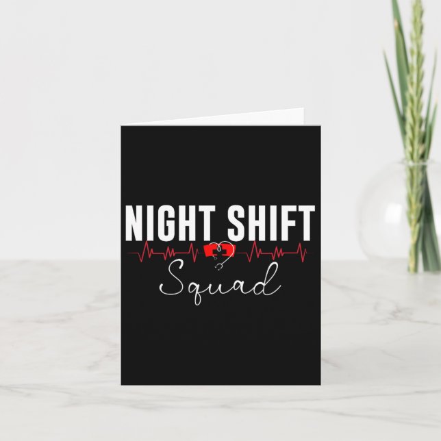 Night Shift Squad Team Night Shift Nursing Funny N Kort (Framsida)