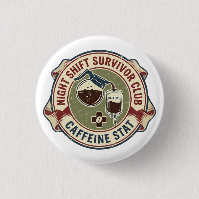 Night Shift Survivor Club Caffeine Nurse Coffee Knapp (Framsida)