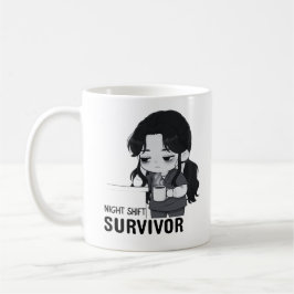 Night Shift Survivor Relatable Chibi Nurse Illustr Kaffemugg