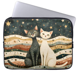 Night Sky Cats Laptop Fodral
