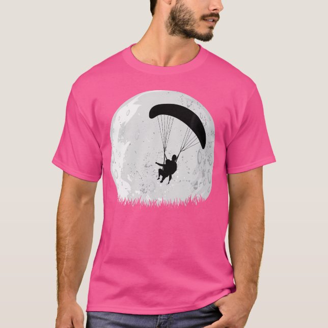 Night Skydiving Paragliding T Shirt (Framsida)
