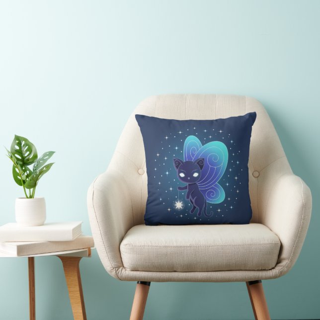 Night Star Fairy Pixie Cat Kudde (Stol)