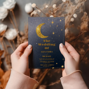 Night Star Himlar Celestial Galaxy Bröllop Inbjudningar