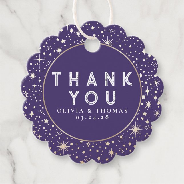 Night Stars Celestial Mystical Tack Gåvor Etiketter (Framsida)