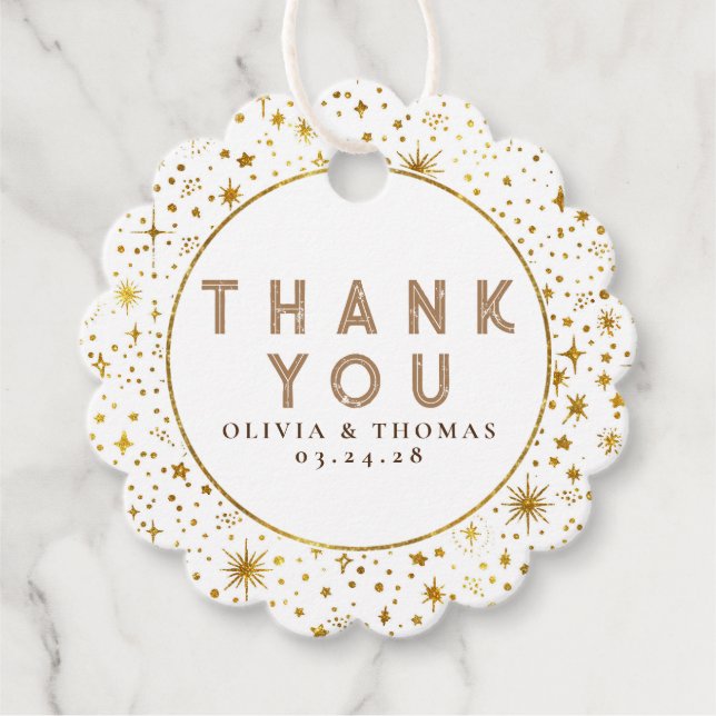 Night Stars Celestial Mystical Tack Gåvor Etiketter (Framsida)