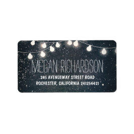 Night Stars och String Ljus Bröllop Adressetikett