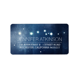 Night Stars Romantic Navy Adressetikett
