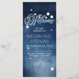 Night Stars Romantic Navy Bröllopsprograms Program