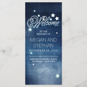 Night Stars Romantic Navy Bröllopsprograms Program