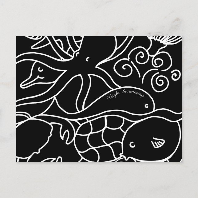 Night Swimming Vykort (Framsida)