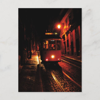Night Tram i Lissabon Vykort