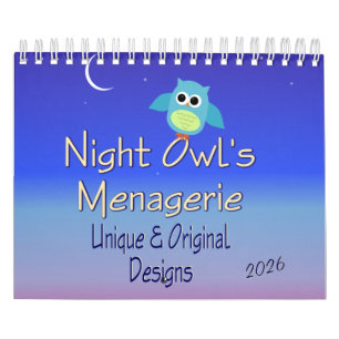 Night Uggla Menagerie Graphics Calendar Kalender