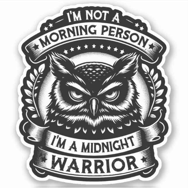 night uggla - midnight Warrior Klistermärken (Framsida)