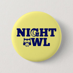 Night Uggla Typography - kvällsresenärer Knapp
