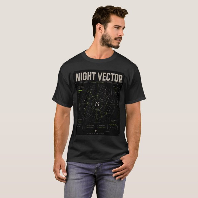 Night Vector | Grid Lock Signal Mapping tee (Hel framsida)