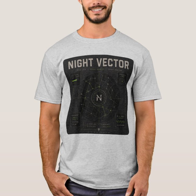 Night Vector | Grid Lock Signal Mapping tee (Framsida)