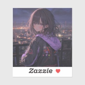 Night view | 東京娘 GenerartiveAI シール Klistermärken