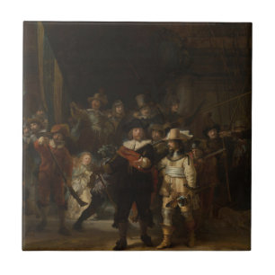 Night Watch Rembrandt Baroque-mästerverk Kakelplatta