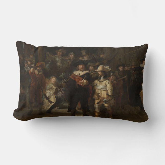 Night Watch Rembrandt Baroque-mästerverk Lumbarkudde (Framsida)