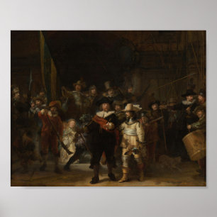 Night Watch Rembrandt Baroque-mästerverk Poster