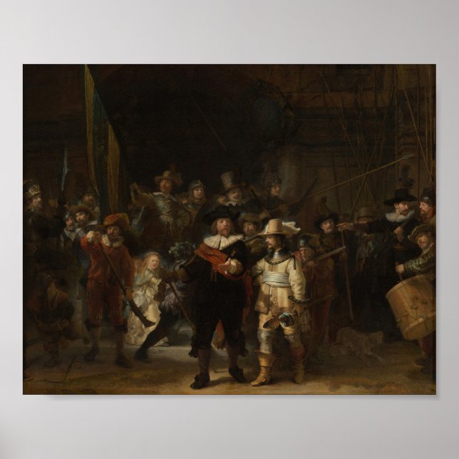 Night Watch Rembrandt Baroque-mästerverk Poster (Framsidan)