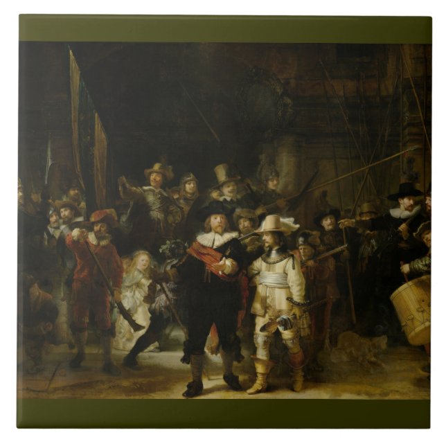 Night Watch, Rembrandt van Rijn Kakelplatta (Framsidan)