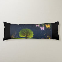 Night Willow Träd w/butterflies and fireflies