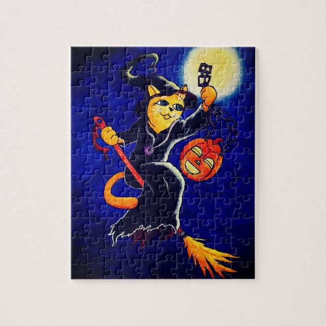 Night Witch Cat Pussel (Vertikal)