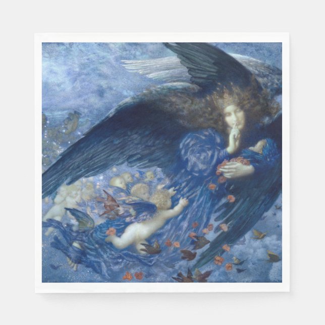 Night with her Train of Stars (Angel with Cherubs) Pappersservett (Framsidan)